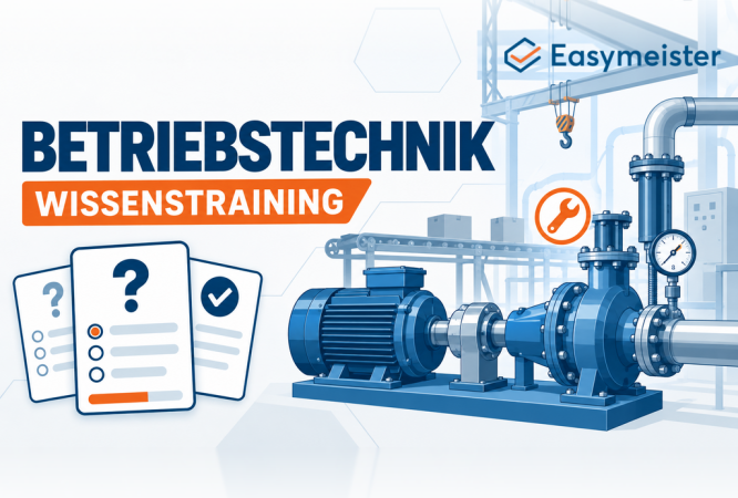 Betriebstechnik-Wissenstraining für den Industriemeister Metall mit Fragen zu Pumpen, Antrieben und technischen Anlagen